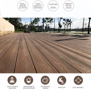 Plancher en WPC moderne antidérapant, imperméable, à bords carrés, emboîtable et creux - Product Image 2