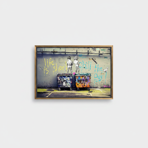 Life is Short <b>Canvas</b> Wall Art - Printed Graffiti Artwork,GOLD <b>FRAMED</b> <b>CANVAS</b> - Product Image 2