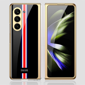 Luxe léger et adapté à la coque de téléphone pliable ZFold5, coque peinte <span class=keywords><strong>en</strong></span> verre électrolytique, protection anti-chute Fold5 - Product Image 4