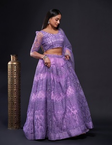 Meilleure vente couleur lavande séquence travail lilas miroitant Lehenga Choli femmes mode vêtements de mariage disponibles pour l'exportation - Product Image 2