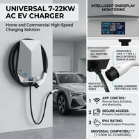 Cargador de Vehículos Eléctricos de Alta Eficiencia de 7KW 11kW 22kW AC, Tipo 2, 32A