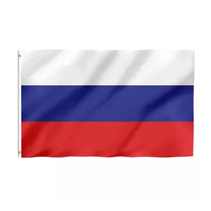 48h consegna veloce prodotto promozionale 3x5 Ft bandiera Russia 100% poliestere bandiera Russia con occhielli in ottone bandiera russa