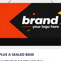 Bannière suspendue cubique pour plafond, affichage suspendu à base couverte, cadre en aluminium, graphique en tissu pour stand de salon professionnel