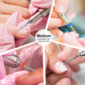 Brocas de carburo de tungsteno para <span class=keywords><strong>uñas</strong></span>, herramienta de Manicura <span class=keywords><strong>en</strong></span> forma de cono, preparación de cutículas de vástago recto y brocas de acabado fino - Product Image 2