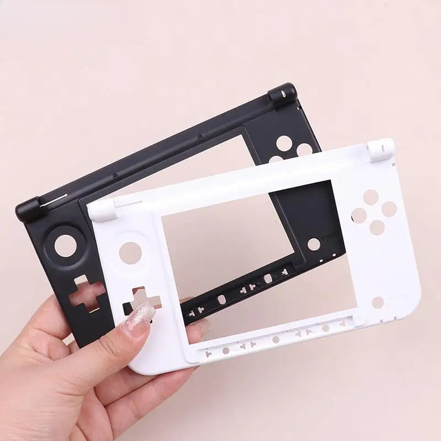 Game Console Case Compatible with for 3DS XL LL Replacement Hinge Part Bottom Middle Frame Shell Housing Case for 3dsxl