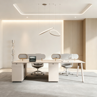 Poste de travail modulaire en panneaux pour bureau, bureau cloisonné moderne pour 2, 4 ou 6 personnes, pour usage commercial