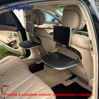 Table de siège pliante de luxe avec chargeur sans fil en cuir PU et plastique, couleur et logo personnalisés pour Mercedes W222 W223 2013-2025, panneau OEM