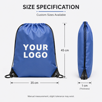 Sac à cordon pliable portable avec logo personnalisé, polyester 210d, sac à dos de sport de plage, sac à cordon en nylon pour la salle de sport