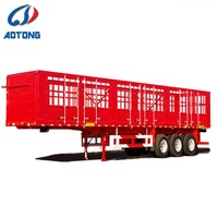 Semi-remorque à 3 essieux pour clôtures, 13 tonnes, multi-compartiments, pour le transport de bétail, remorque porte-cheres pour un transit sûr des animaux