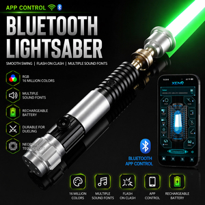 Nexussabers Obi-Wan <span class=keywords><strong>Kenobi</strong></span> Lightsaber XenoV4 Neopixel |   Empuñadura de Metal |   Sable de Luz RGB de Píxeles para Duelos Intensos |   Envío Rápido OEM - Product Image 1