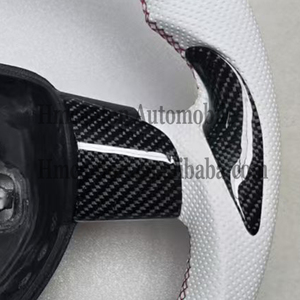 Volante Deportivo Popular al por Mayor de Fibra de Carbono con Cuero Perforado y Costuras Azules para Ford Focus Classic - Product Image 4