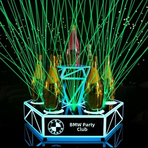Hexagonal Laser <b>Light</b> Wine Presenter | 5-Bottle Diamond Luminous Stand for VIP Bottle Service - Product Image 4