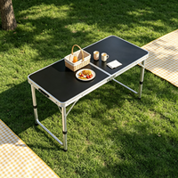 Table de repas rectangulaire moderne pliable et réglable en hauteur pour l'extérieur, en alliage d'aluminium, durable et légère, pour la cour et la plage