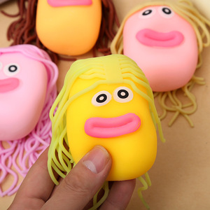 New Instant Noodle Head <b>Squishy</b> Toy Soft Squeeze Stress Relief Fidget Toy Popular Decompression Vent Toy Factory Wholesale - Product Image 5
