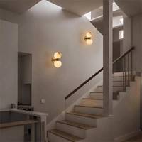 Applique murale encastrée double tête en marbre naturel, style rétro américain moderne et épuré, avec LED à lumière chaude dimmable pour chambre et salon