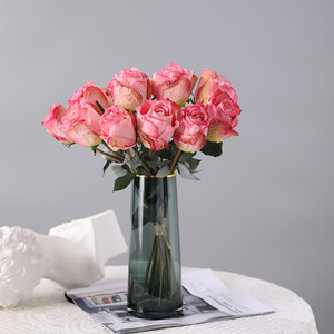 Ramo de Rosas Artificiales con 7 Tallos, Borde Deshilachado, Flores Vintage de Lujo para Decoración de Bodas, Hogar y Exteriores, Venta al Por Mayor - Product Image 2