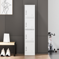 Casier en acier à 4 portes, armoire de rangement métallique démontable, casier à 4 compartiments en acier, épaisseur 0,6 mm, armoire pour école, gymnase et personnel