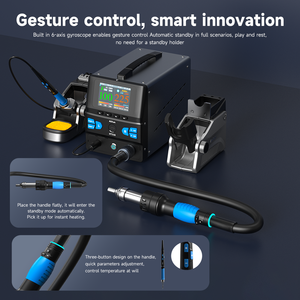 Aixun HT316 stazione di rilavorazione ad aria calda 2 <span class=keywords><strong>in</strong></span> <span class=keywords><strong>1</strong></span> stazione di saldatura a doppio canale 1400W <span class=keywords><strong>3</strong></span> modalità di riscaldamento per l'elettronica strumento di riparazione - Product Image 4