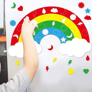 Grand ensemble de tri magnétique pour la reconnaissance des couleurs, aimants arc-en-ciel pour réfrigérateur, autocollants magnétiques éducatifs - Product Image 1