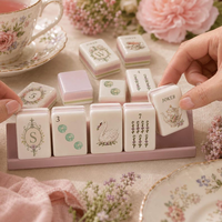 Juego de Mahjong Americano de Lujo Monet Garden, 160 Fichas, Diseño Estético de Cisnes y Flores, Regalo Premium para Eventos Sociales y Fiestas del Té