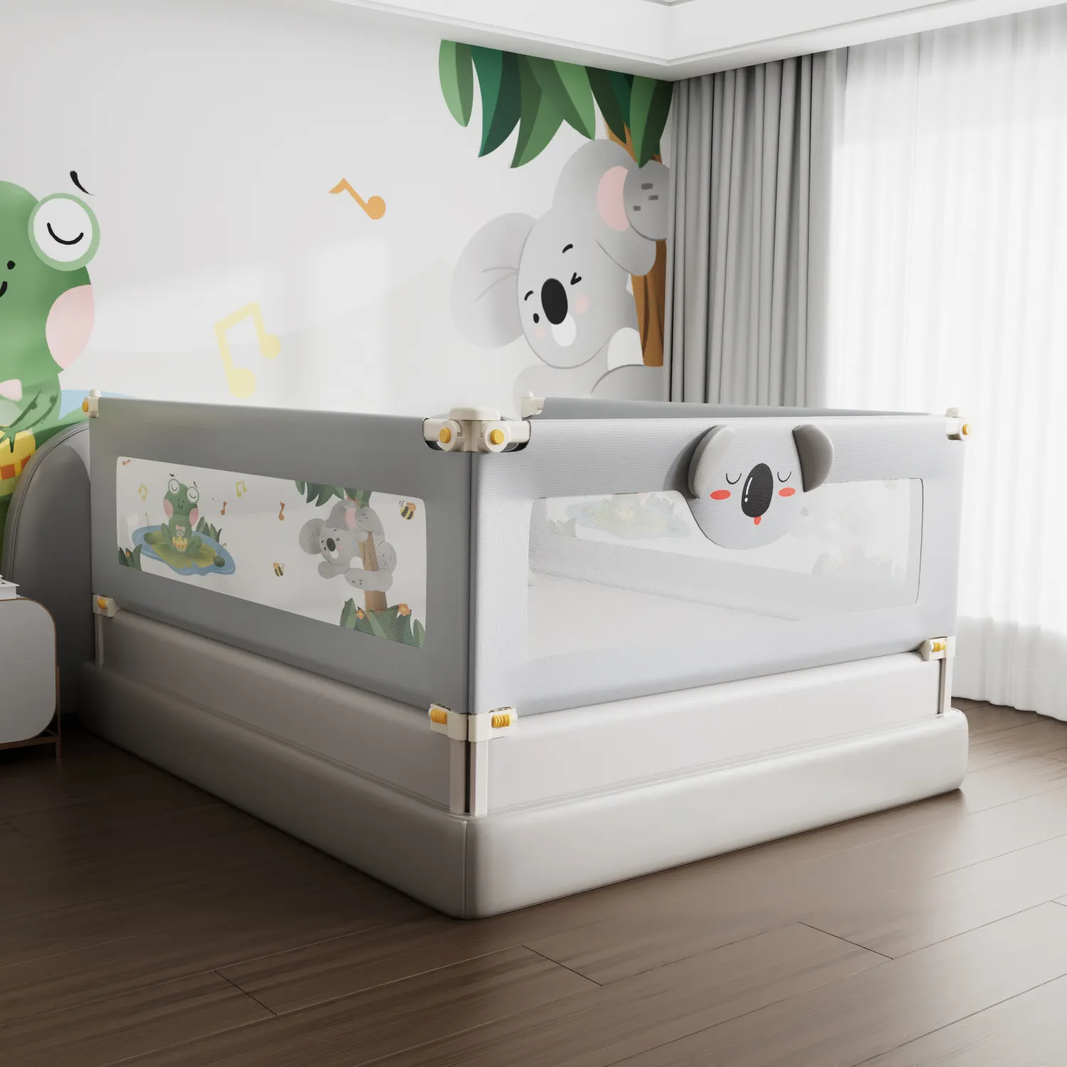 سرير أطفال مضاد للتصادم قابل للتعديل داخل المنزل، سرير قابل للطي، سرير أطفال مضاد للسقوط