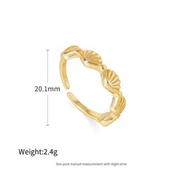 Bague réglable de plage d'été pour femme 925 argent et plaqué or forme de coquille de mer ouverte Anillo pour la fête décorer et empilable
