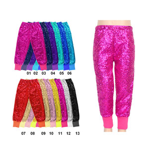 Stampa digitale Double Side <span class=keywords><strong>paillettes</strong></span> tessuto kid girls abbigliamento alla moda A line Cuff denim e <span class=keywords><strong>paillettes</strong></span> kid pants - Product Image 1