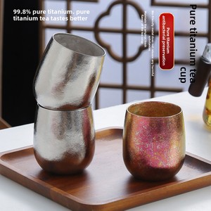 Botella de Agua Portátil de Doble Capa de Titanio Puro de Alta Gama, Taza de Café, Taza de Té, Vaso de Cerveza para Hombres y Mujeres, Estilo Chino, Vaso para Hielo - Product Image 1