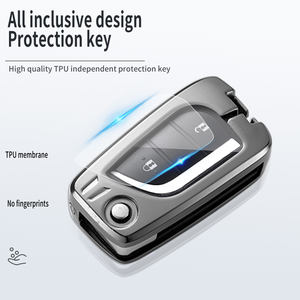 Porte-clés de voiture en alliage de Zinc, mini-<span class=keywords><strong>coque</strong></span> pour clé de voiture, pour Toyota rx Rav4 Auris Avensis Prius <span class=keywords><strong>Aygo</strong></span> Camry Corolla Land Cruiser 200, Prado couronne Riez - Product Image 4