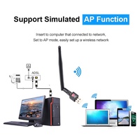 5dB USB WiFI antena Android PC ordenador Usb Dongle 7601 8188 red Usb inalámbrico Wifi adaptador receptor tarjeta Dongle