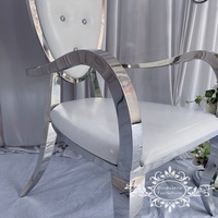 Chaises de mariage à grand bras argentées