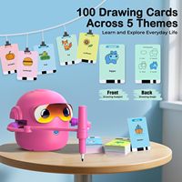 Robot de dessin pour enfants, 100 cartes, jouets d'apprentissage de la peinture Montessori, 3-8 ans, unisexe, jouet éducatif interactif vocal, cadeau