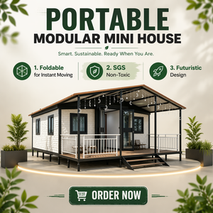 Casa Container Espandibile con Tetto Inclinato in Acciaio Verniciato a Forno per Aree con Forti Piogge, Adatta per Abitazione, Rivendita, Alloggio per Personale, <span class=keywords><strong>Affitto</strong></span> - Product Image 2