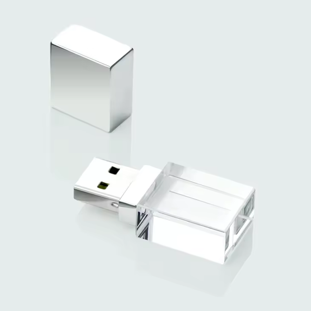 New Bulk Custom LED Crystal USB Flash Drive with 8GB/16GB Capacity USB 2.0 Interface 1-Year Warranty for Trade Shows & Giveaways