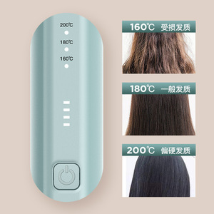 Wireless Hair Straightener Light Green 2500mAh Battery Portable Travel Straightening Iron For Dry Hair Tourmaline Ceramic - Product Image 4