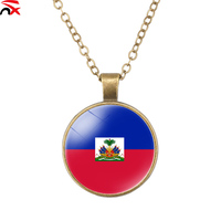 Promotion 2026 : Produit haïtien très demandé pour les fans de football – Collier et drapeau à main personnalisés avec logo du drapeau haïtien