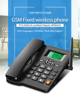 Teléfono Fijo Inalámbrico con SIM ETS-6588 GSM, Ranura Doble para SIM con Función de SMS