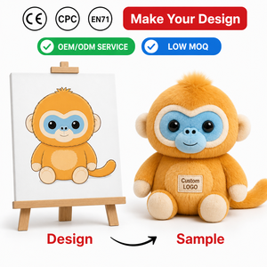 Produttore di Giocattoli in Peluche Personalizzati, <span class=keywords><strong>Scimmia</strong></span> Dorata dal Naso Arrotondato, Pappagallo Raro Imbottito, Logo Personalizzato, Tema Fauna Selvatica - Product Image 1