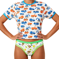 T-shirt imprimé pour adulte motif excavatrice, haut pour adulte avec boutons-pression aux épaules pour homme, jolies tenues ABDL
