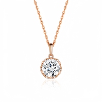 Collier pendentif solitaire classique en argent 925 avec diamant de laboratoire pour femme