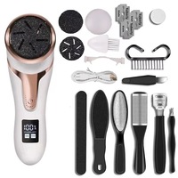 Alat Penghilang Kapalan Kaki Elektrik 2 Kecepatan dengan Layar LCD, USB Rechargeable, dan Vacuum Cleaner untuk Penggunaan di Mobil