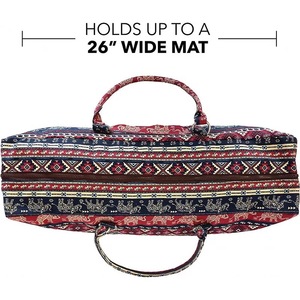 Yoga Mat <b>Duffle</b> <b>Bag</b> Patterned <b>Canvas</b> With Pocket and Zipper - Product Image 5