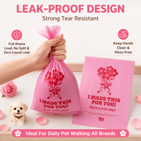 Sacs à crottes de chien parfumés aux fleurs, extra épais, anti-fuites, sans dégâts, avec impression de logo personnalisée en usine, pour les promenades en extérieur