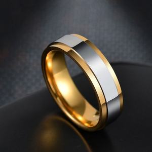 แหวนแต่งงานและหมั้นชุบทอง 14k 18k คุณภาพดี ทนทาน ราคาแพง สำหรับผู้ชายและผู้หญิง ทำจากสแตนเลส - Product Image 4
