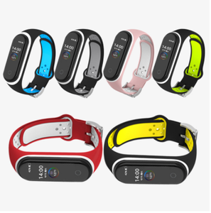 Pour Xiaomi Mi Band 4 Sangle Smart Accessoires Remplacement Étanche Double Couleur Silicone Bracelet pour Mi Band4 NFC Dragonne - Product Image 1