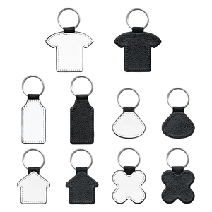 Bán buôn T-Shirt hình dạng hai mặt PU da thăng hoa khoảng trống móc khóa cho quà tặng - Product Image 1