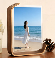 Cadre photo créatif double face en acrylique transparent et bois massif, à personnaliser, pour table