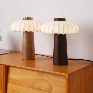 Table <b>Lamp</b> Walnut Wood Grain <b>Led</b> <b>Light</b> Source E27 Bulb Base Switch Control Hotel Guesthouse Decorative Ambient Lighting - Product Image 1