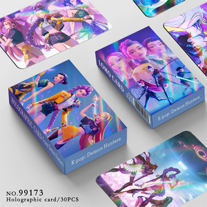 30Pcs/Set Kpop Demon Hunters Holographic Cards Huntrix Saja Boys Idols Laser Lomo Card ZOEY RUMI MIRA Photocard Fans Collection