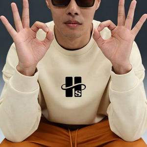 เสื้อสเวตเชิ้ตผู้ชายทรงหลวม ผ้าคอตตอนผสมโพลีเอสเตอร์ ระบายอากาศได้ดี ปักลายแบบแบน งานพรีเมียม ขายดี รับสั่งทำ - Product Image 2